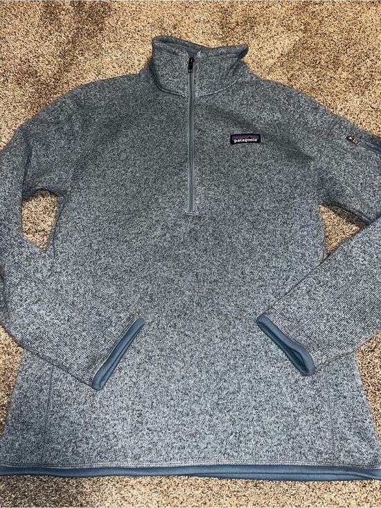 Patagonia Tops - Patagonia Women's Better Sweater 1/4 Zip Fleece M Blue Euc